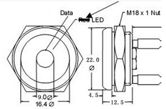 size of DS9092 Probe size of DS9092 Probe